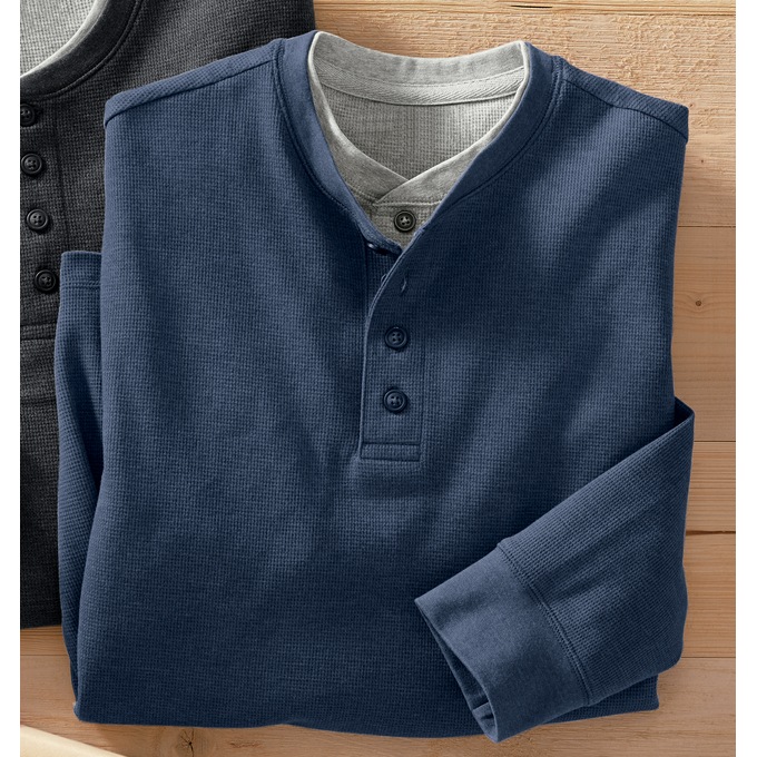 Men's Thermal Henley, , large
