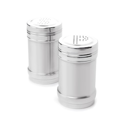 Set of 2 Stainless Steel Salt &amp; Pepper Shakers, , large