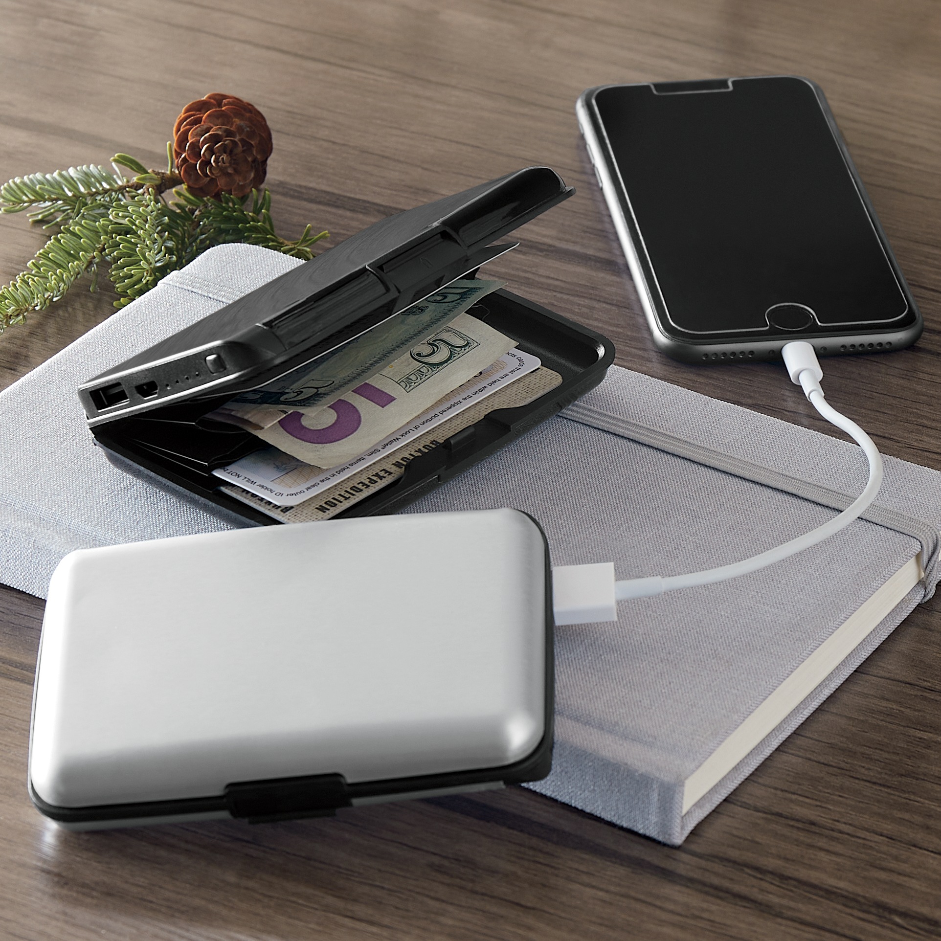 Aluminum Charging Wallet, , large