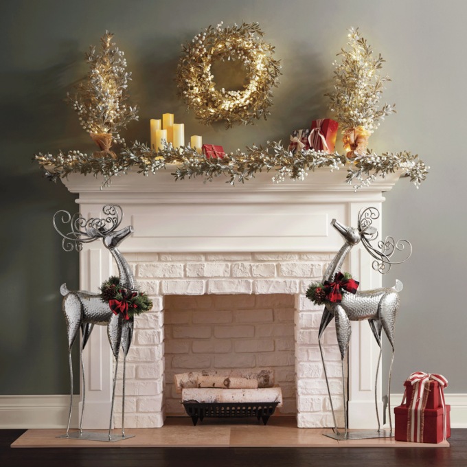 Lit Frosted Berry Tree, , large