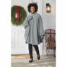 Sherpa-Trimmed Fleece Cape with Gloves, , large