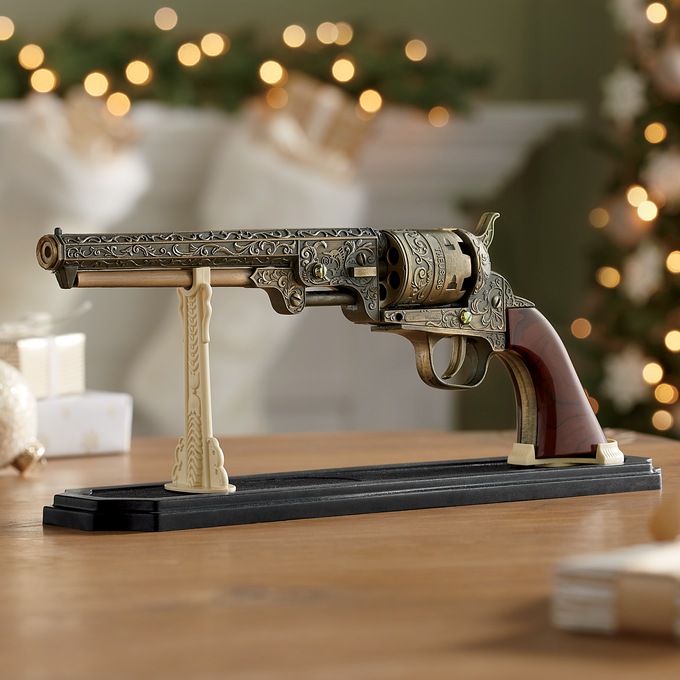 Antique-Style Western Pistol with Stand, , large