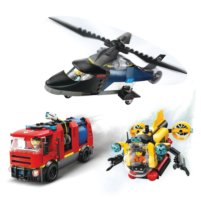 LEGO City Helicopter, Fire Truck & Submarine Remix, , large