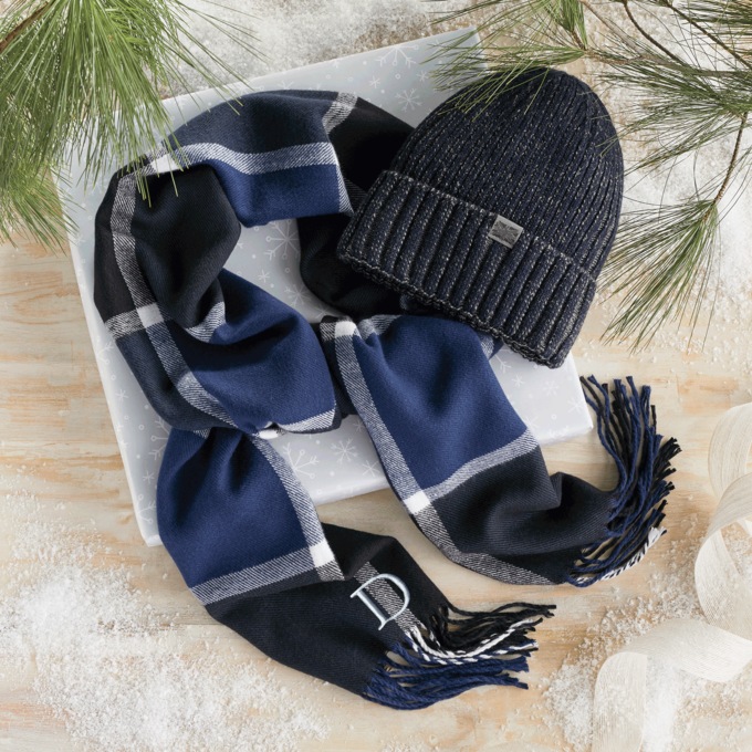 Britt&rsquo;s Knits Men&rsquo;s Winter Harbor Hat & Scarf Set, Blue, large