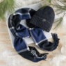 Britt&rsquo;s Knits Men&rsquo;s Winter Harbor Hat & Scarf Set, Blue, large