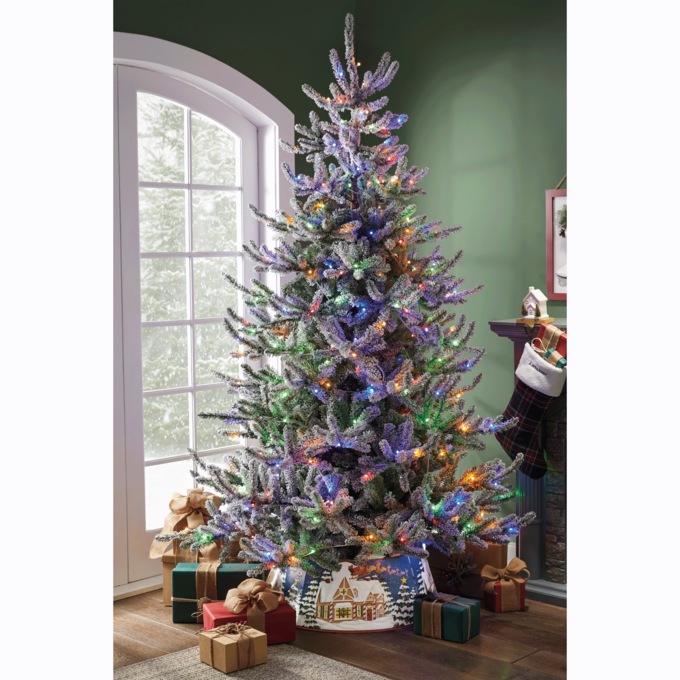 Santa on a Rooftop Metal Tree Collar, , large