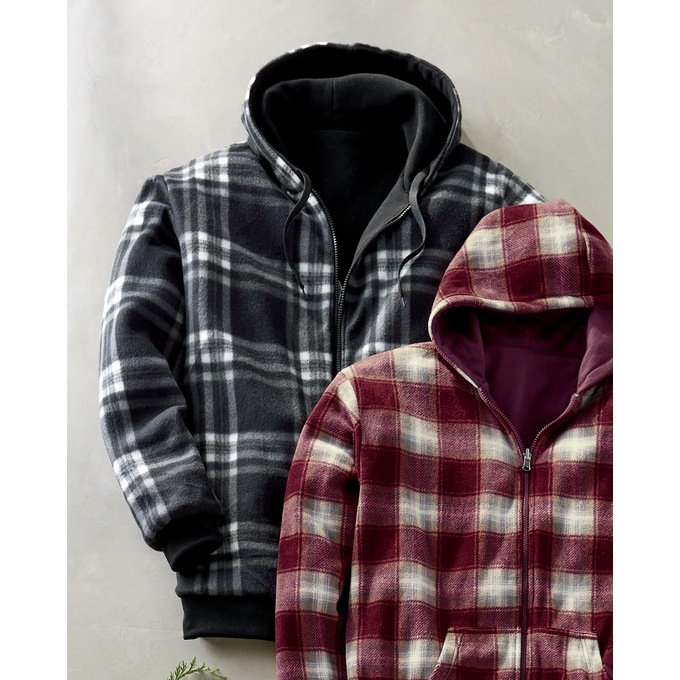 Fleece Reversible Hoodie, , large