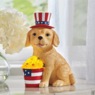 Patriotic Puppy with Lit Flowers, , large