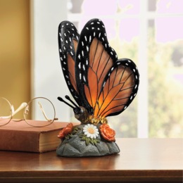 Lit Monarch Butterfly Figurine, , large