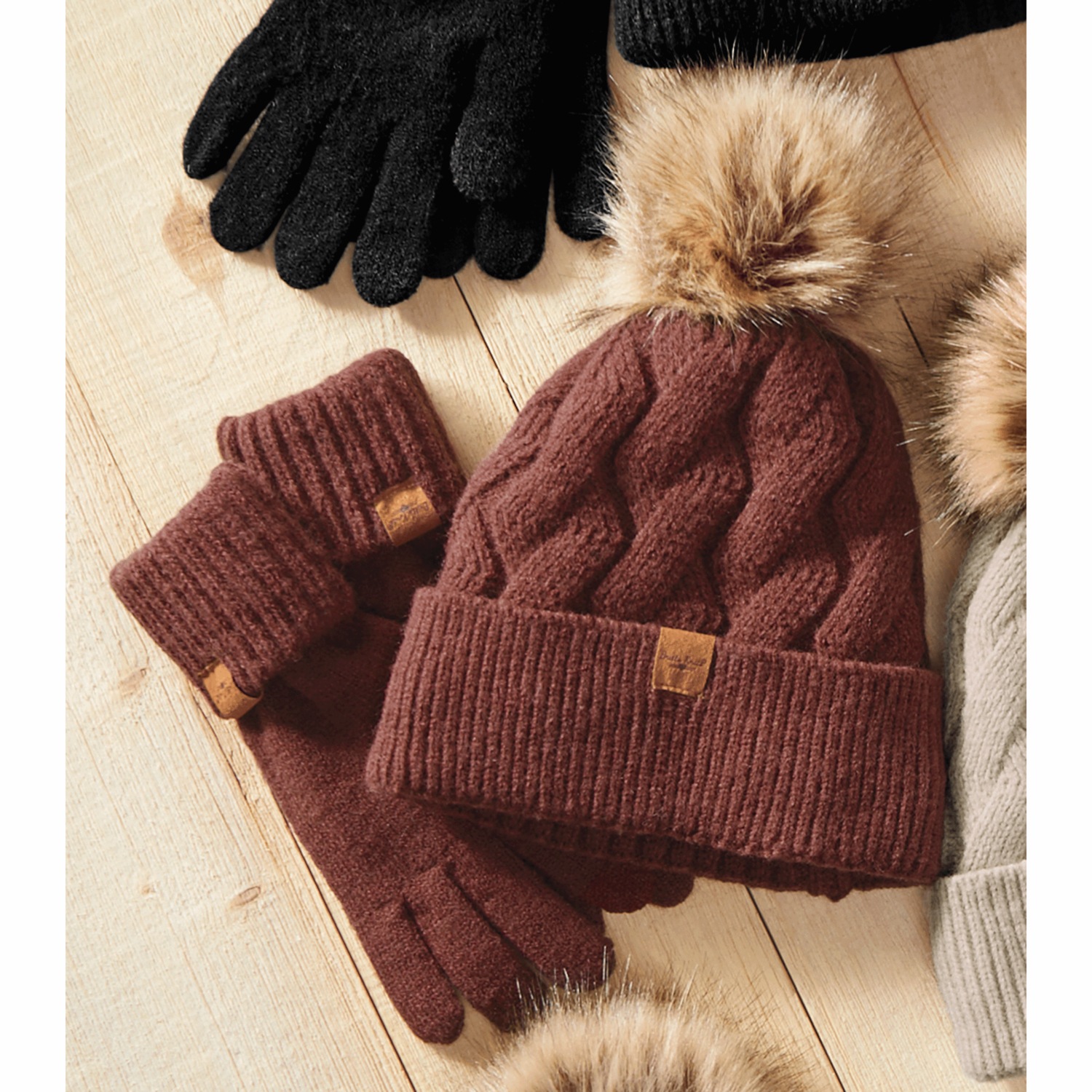 Britt's Knits Mainstay Hat and Tech Glove Set | Swiss Colony
