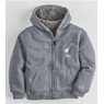 Sherpa-Lined Zip Hoodie, Gray, large