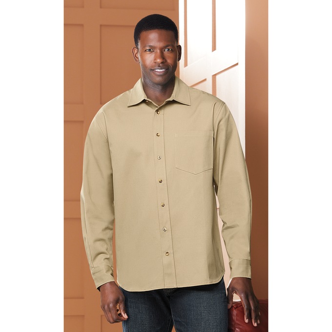 2-Pack Solid Twill Shirts, Olive Khaki, large