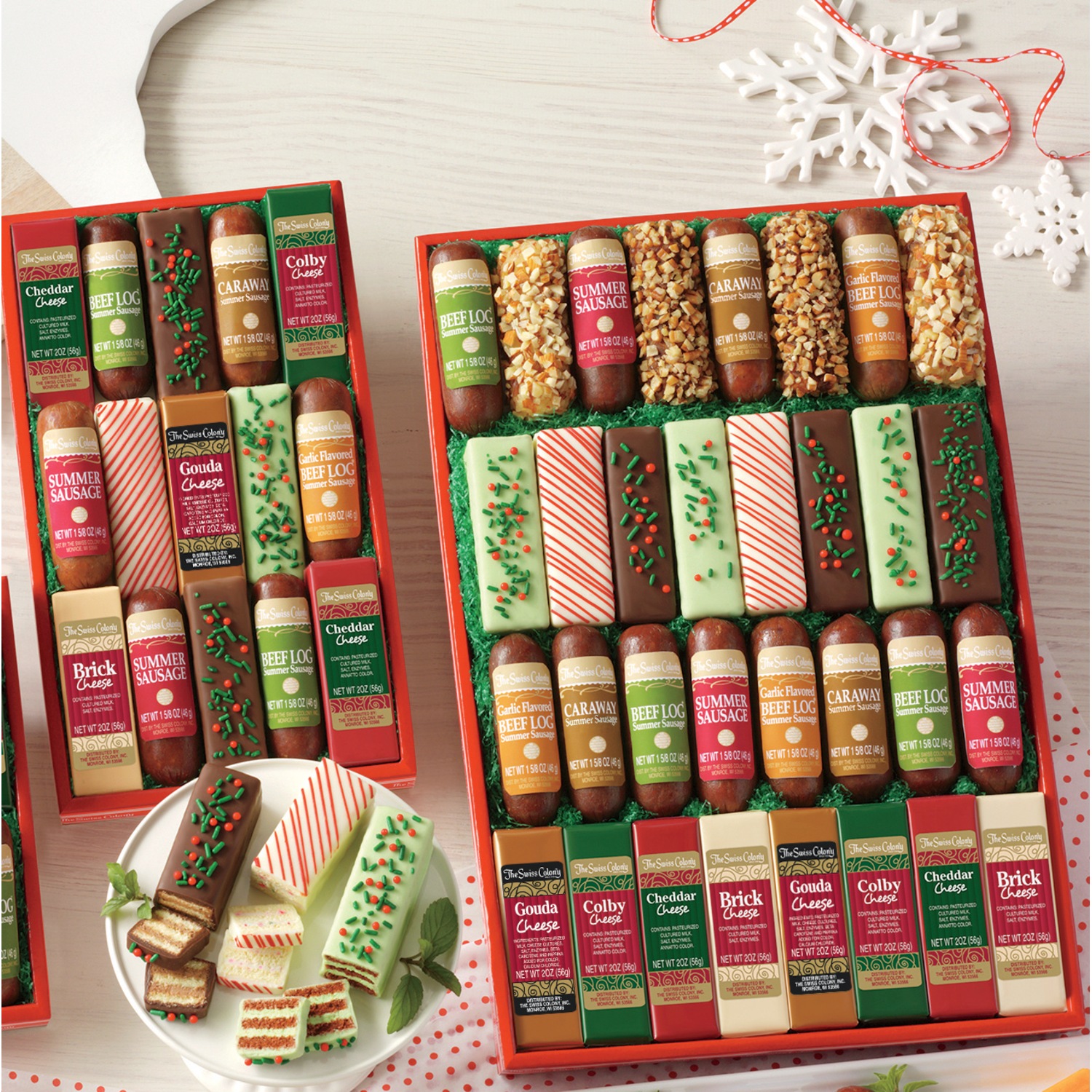holiday bars logs food gift swiss colony