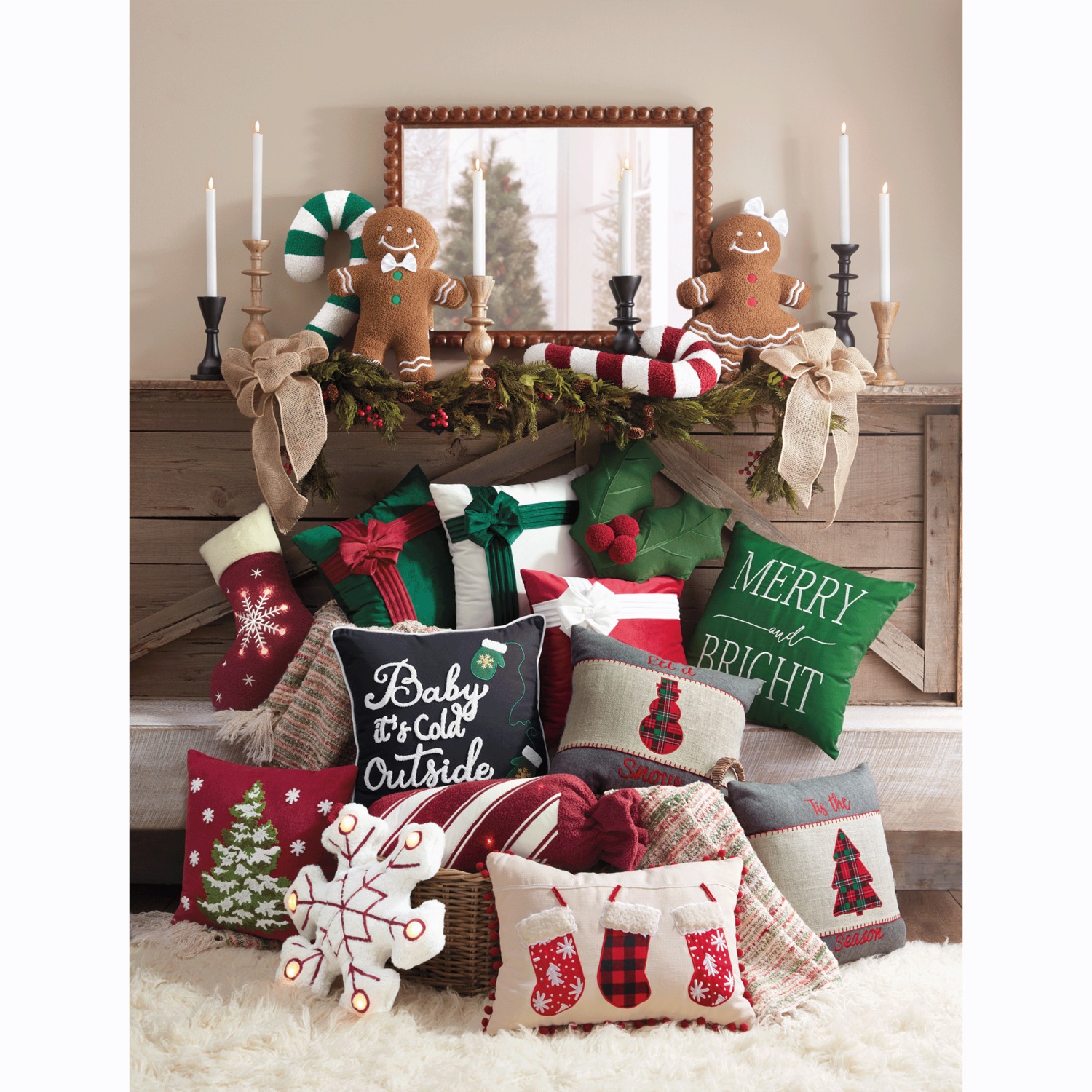 Shaped Lit Christmas Pillow Swiss Colony