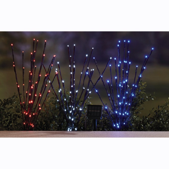 Set of 3 Solar Red, White and Blue Tree Lights, , large