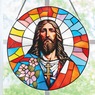 Stained Glass Floral Jesus Portrait, , large