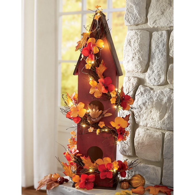 Harvest Lighted Birdhouse D&eacute;cor, , large