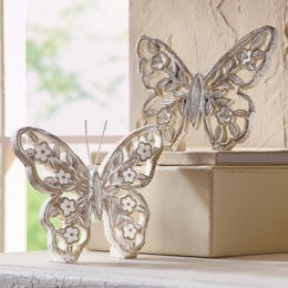 Set of 2 Butterfly Figurines, , large