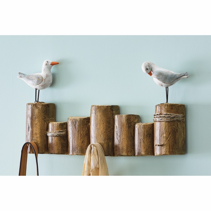Coastal Bird Wall Hooks, Multi, large