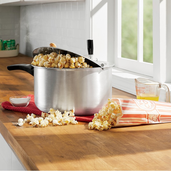 Stainless Steel 6-Qt. Stovetop Popcorn Popper + Reviews