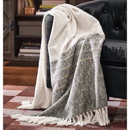 Textured Accent Stripe Throw, , large