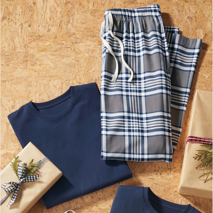 Value PJ Set, Gray Plaid, large
