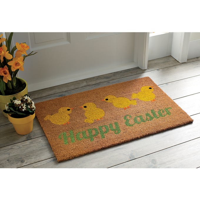 Easter Chicks Coir Mat - 20" X 30", , large