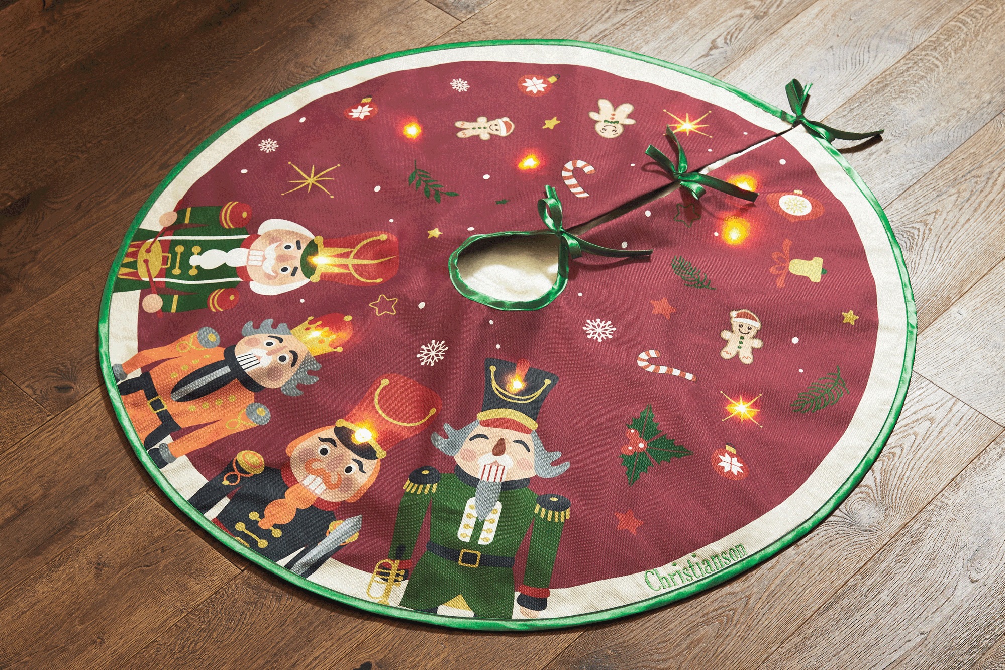 Lit Christmas Tree Skirt, , large