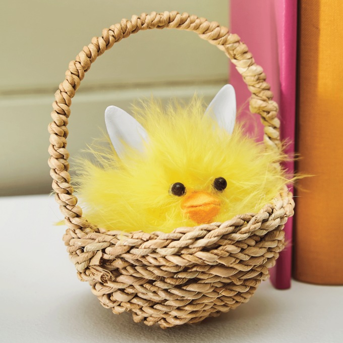 Easter Bunny Fluff Chick in a Basket, , large