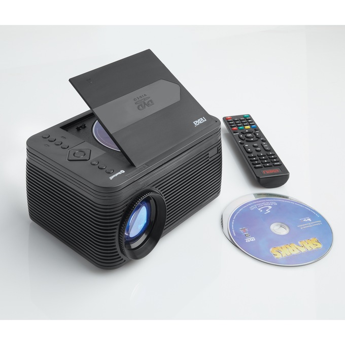 Emerson 150-Inch Home Theater 720p LCD Projector with Built-In DVD Player, , large