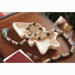 Wool Felt and Wood Beaded Garland, , large