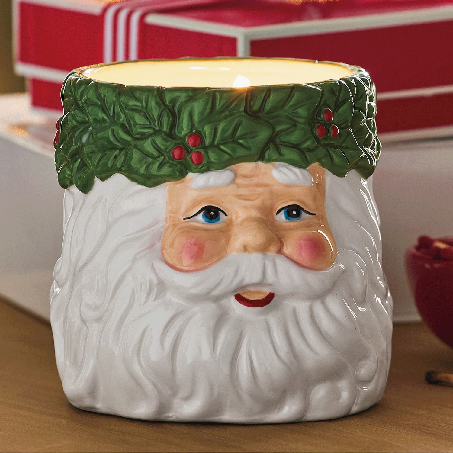 Ceramic Santa Candle | Swiss Colony