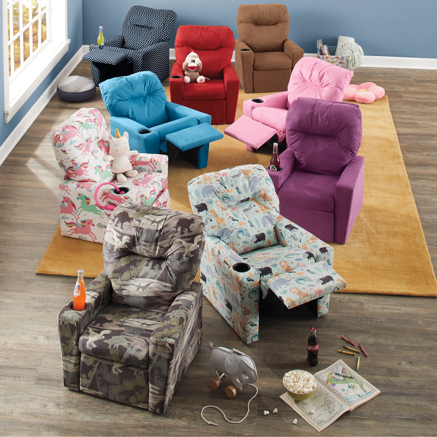 Kids Recliner with Cup Holder and Child Size Recliner Swiss Colony