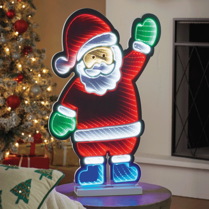 Lit Santa Infinity Light, , large