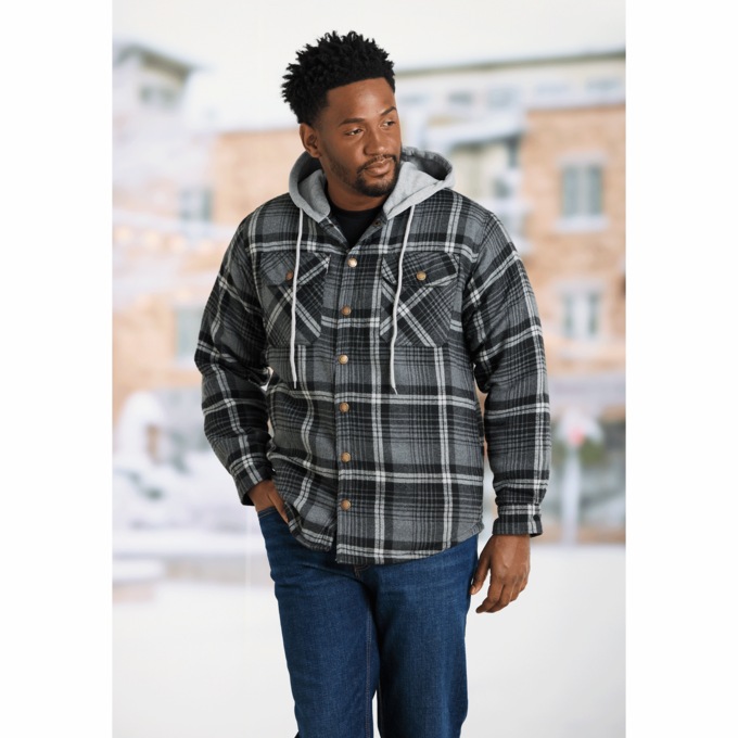 Quilt Lined Flannel Hoodie Swiss Colony