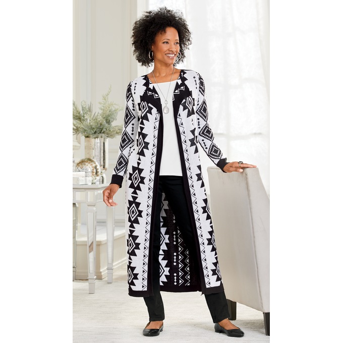 Santa Fe Reversible Sweater Duster Swiss Colony