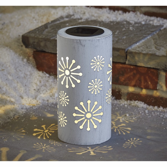 Solar Metal Snowflake Lantern, , large