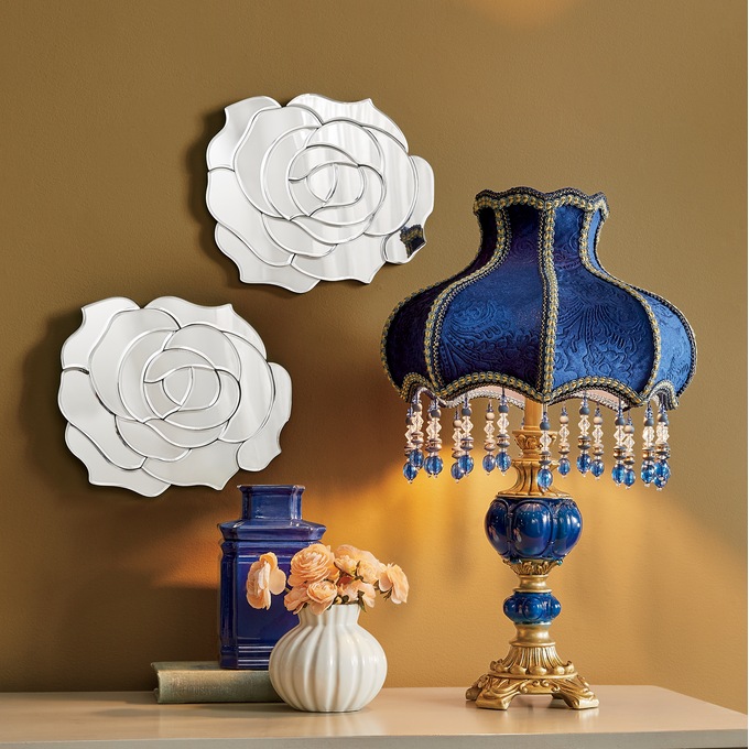 Cut Glass Rose Mirror, , large