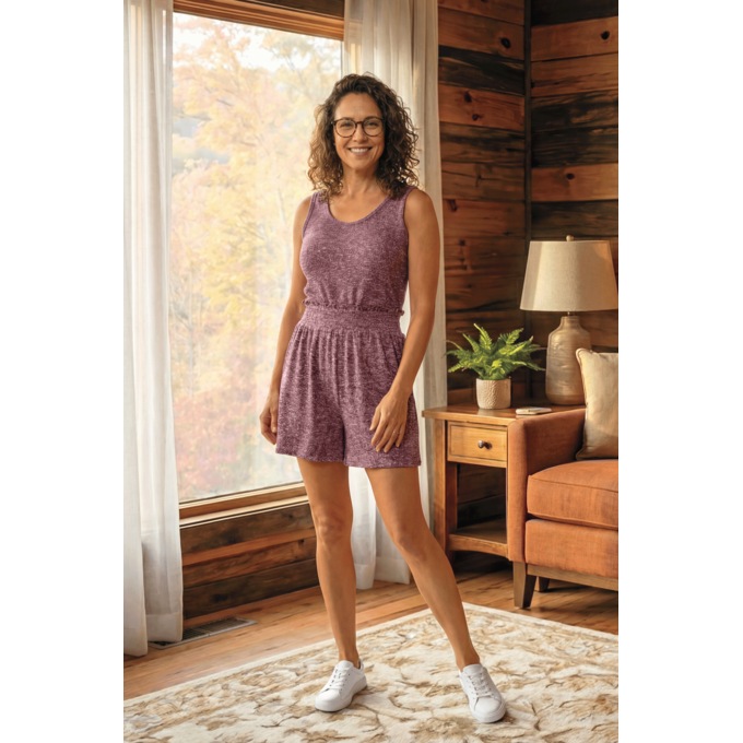 3-Piece Women&rsquo;s PJ Set with Cardigan, Tank Top and Shorts in Soft Rib Knit, , large