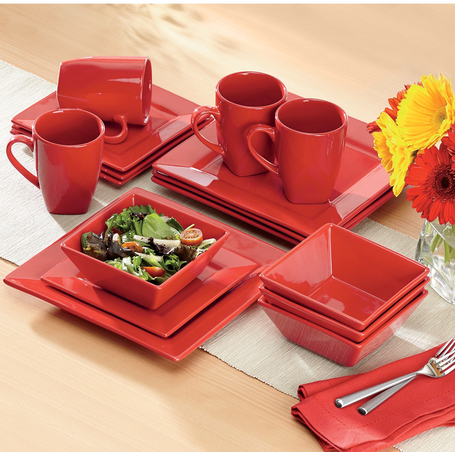 Square dinner service on sale