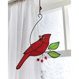 Stained Glass Cardinal Suncatcher, , large