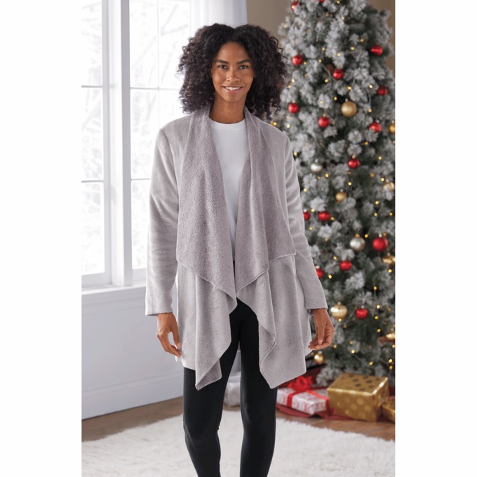 Fleece Lounge Cardigan, , large