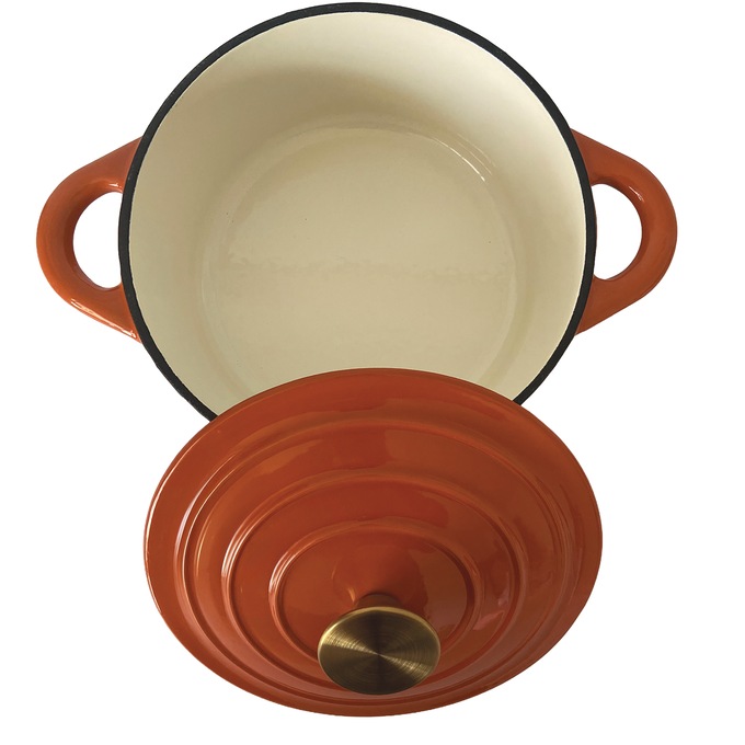 Set of 3 Cast Iron Dutch Ovens with Lids, Multi, large