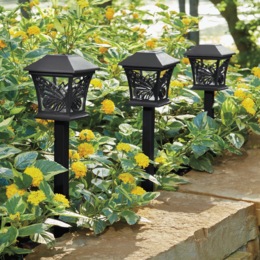 Set of 3 Solar Butterfly Stakes, , large