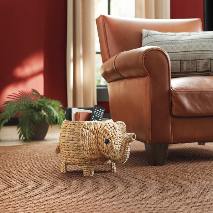 Elephant Figural Basket, Natural, large