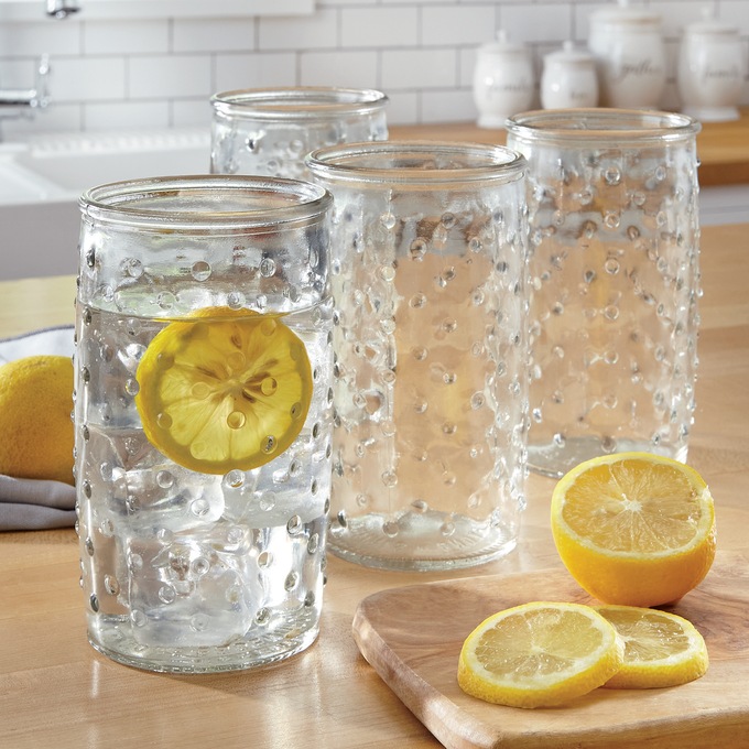 Set of 4 Hobnail Tumblers, , large
