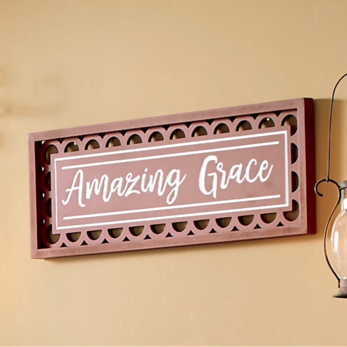 Amazing Grace Wood Sign, , large