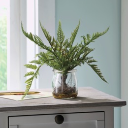 Faux Fern in Glass Jar, , large