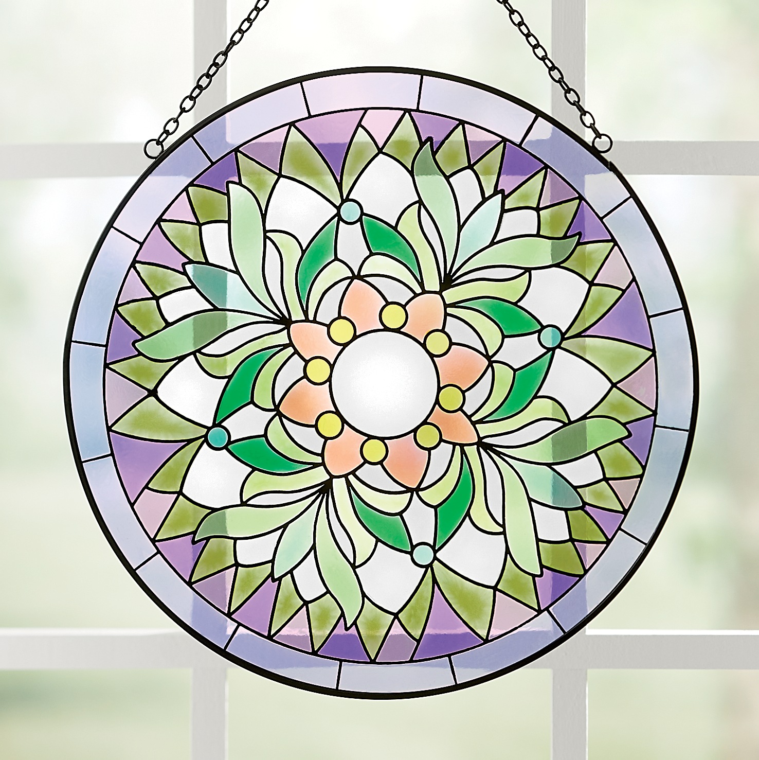 Circular Patterns on Stained Glass Window Confirmation Congratulations Card 