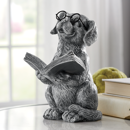 Resin Reading Dog, , large